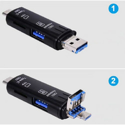 12-220008 Card Reader OTG USB-C USB-A & micro USB 2.0 για microSD