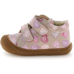 Naturino Παιδικά Μποτάκια Ροζ Μπεζ Suede με Σκρατς 0012012904-QP-0M04