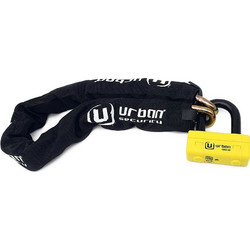 Urban UR74150 Αντικλεπτική Αλυσίδα Μηχανής με Κλειδαριά 150cm 13.5mm Μαύρη Κίτρινη