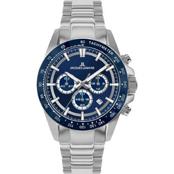 Jacques Lemans Liverpool Diver Ανδρικό Ρολόι Χρονογράφος με Ασημί Μεταλλικό Μπρασελέ 1-2207C