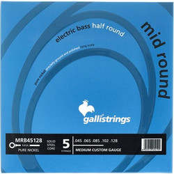 Galli MRB45128 Σετ 5 Χορδές Ηλεκτρικού Μπάσου Pure Nickel 45-128" Medium Tension
