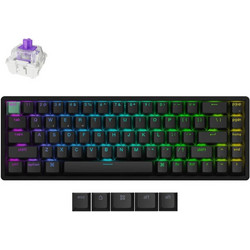 Keychron K6 HE Standard Ασύρματο Μηχανικό Gaming Πληκτρολόγιο 65% με Gateron Double-Rail Magnetic Nebula Διακόπτες RGB Black
