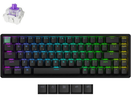 Keychron K6 HE Standard Ασύρματο Μηχανικό Gaming Πληκτρολόγιο 65% με Gateron Double-Rail Magnetic Nebula Διακόπτες RGB Black