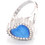Bag to Bag Γυναικείο Δαχτυλίδι Ροζέτα Καρδιά από Ατσάλι Ασημί Μπλε WF-D445