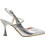 PieDini Γόβες Slingback Δερμάτινες με Λεπτό Ψηλό Τακούνι & Στρας Ασημί 610