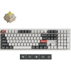 Keychron Q6 Ultra 8K Ασύρματο Μηχανικό Gaming Πληκτρολόγιο με Keychron Silk POM Banana Διακόπτες RGB White
