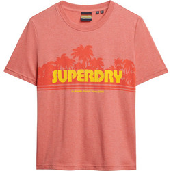 Superdry Outdoor Stripe Γυναικείο Αθλητικό T-Shirt Κοραλί W1011616A-F1O