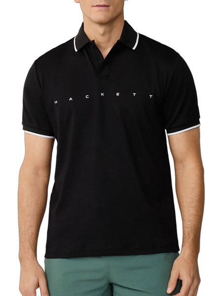 Hackett Ανδρική Μπλούζα Polo Κοντομάνικη Μαύρη HM5600120-999
