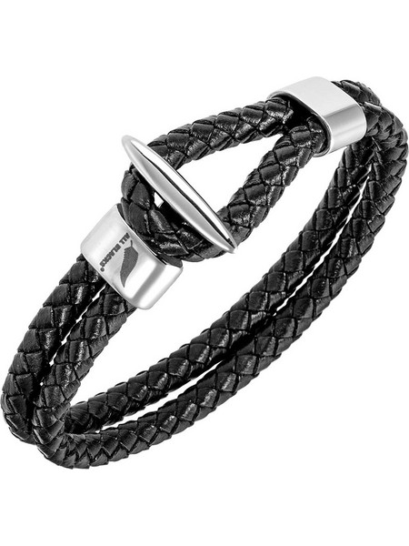 All Blacks Ανδρικό Βραχιόλι από Δέρμα & Ατσάλι 682454