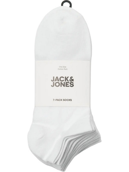 Jack & Jones Ανδρικές Κάλτσες Κοντές Λευκές 7Pack 12292954