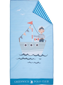 Greenwich Polo Club Junior Παιδική Πετσέτα Θαλάσσης Microfiber Γαλάζια 70x140cm 4178