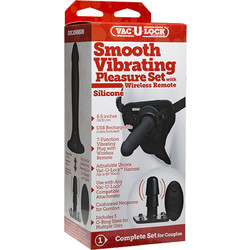 Doc Johnson Vac-U-Lock Smooth Harness Strap On με Dildo 16.5cm & Δόνηση Μαύρο
