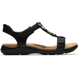 Clarks Δερμάτινα Γυναικεία Σανδάλια Μαύρα 261859-64