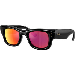 Ray-Ban RB4940 6016Q Ανδρικά Γυαλιά Ηλίου Τετράγωνα Κοκάλινα Μαύρα με Πορτοκαλί Φακό