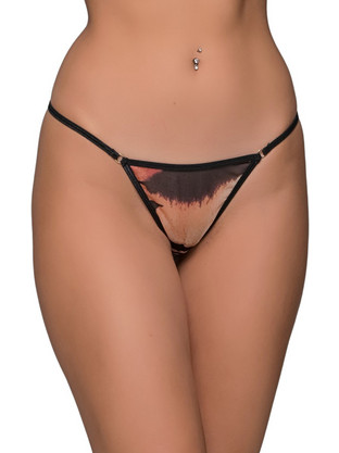 Milena By Paris Γυναικείο Sexy String Μαύρο Σομόν 7706