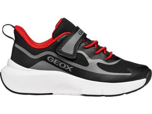 Geox Pro Ban Παιδικά Sneakers Μαύρα Ανθρακί Κόκκινα J65P7F01454C0048