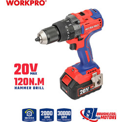 WORKPRO WP390017 Κρουστικό Μπαταρίας Brushless 20V Solo