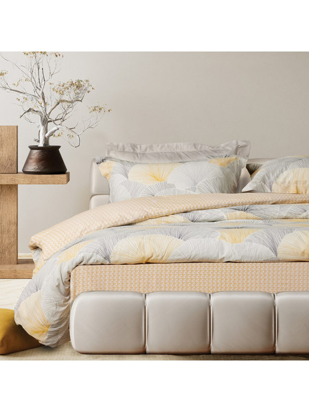 Das Home Σετ Σεντόνια King Size Βαμβακερά 260x280 Happy 9685 Grey Ochre