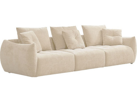 Liberta Pillow Τριθέσιος Καναπές Μπεζ 313x100x89cm 70-0439