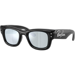 Ray-Ban RB4940B 686430 Ανδρικά Γυαλιά Ηλίου Τετράγωνα Κοκάλινα Μαύρα με Aσημί Φακό