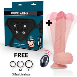 Rockarmy Apache Harness Strap On με Dildo 22cm & Δόνηση Flesh