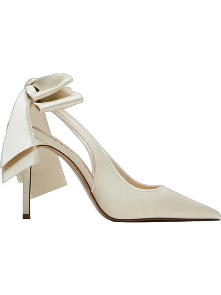 Steve Madden Γόβες Δερμάτινες με Τακούνι Στιλέτο με Φιόγκο Λευκές 11004931-985