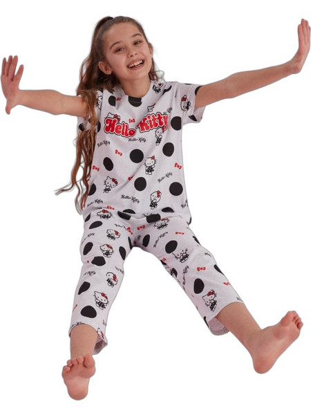 Sexen Hello Kitty Παιδική Πιτζάμα Βαμβακερή Καλοκαιρινή Λευκή HK014K