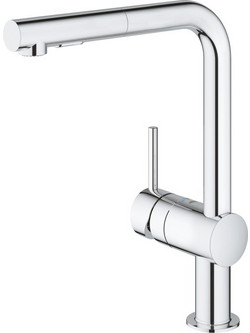 GROHE Minta 30274000 Μπαταρία Κουζίνας Πάγκου Διπλής Παροχής Ανάμεικτη με Ντουζ Inox