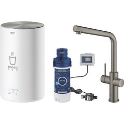 GROHE Red Minta 30327AL1 Μπαταρία Κουζίνας Πάγκου Τριπλής Παροχής Ανάμεικτη Γκρι
