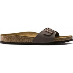 Birkenstock Classic Madrid Bf Δερμάτινες Ανδρικές Παντόφλες Καλοκαιρινές Ανατομικές Καφέ 40093