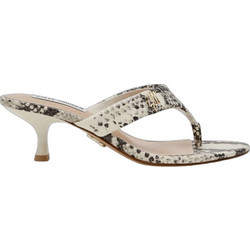Steve Madden Γυναικεία Πέδιλα Δερμάτινα Μπεζ με Λεπτό Χαμηλό Τακούνι 11005445