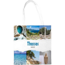 Tradesor Thassos Υφασμάτινη Τσάντα Θαλάσσης Ώμου Λευκή 40x35cm 871973