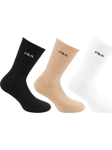 Fila Ανδρικές Κάλτσες Ψηλές Λευκές Μαύρες Ταμπά 3Pack F4450-433