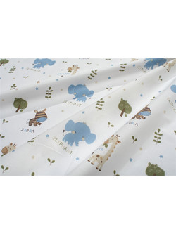 Dimcol Happy Safari 711 Πάνα Αγκαλιάς Χασέ Λευκή Γαλάζια 80x80cm