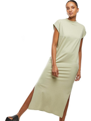Urban Classics Midi Καλοκαιρινό Καθημερινό Φόρεμα Πράσινο Mint TB6027-03259