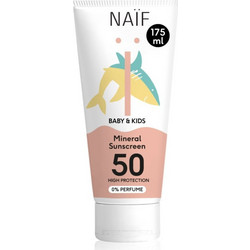 Naif Baby & Kids Mineral Fragrance Free Παιδική & Βρεφική Αντηλιακή Κρέμα Προσώπου & Σώματος SPF50+ 175ml