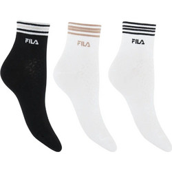Fila Quarter Γυναικείες Κάλτσες Κοντές Μαύρες Λευκές 3Pack F6832-502