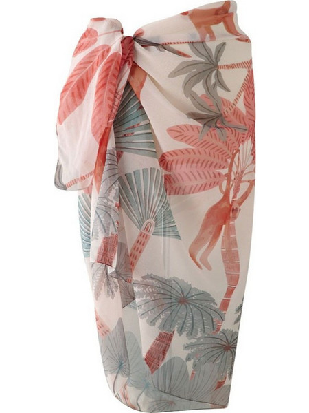Kentia Loft Sarong 251 Παρεό Μακρύ Εκρού Κόκκινο 78047