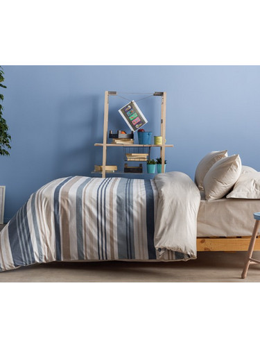 Charalambidis Textiles Σετ Σεντόνια Υπέρδιπλα 220x260 Ποσειδώνας Μπεζ Γκρι