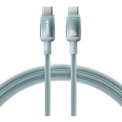 Baseus E0420701 Braided USB-C to USB-C 100W 2m Blue Green