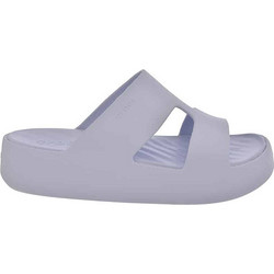 Crocs Getaway H-Strap Γυναικείες Παντόφλες Καλοκαιρινές Flatforms Ανατομικές Αντιολισθητικές Λιλά 209409-5AF