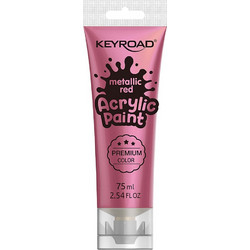 Keyroad Metallic Red Ακρυλικό Χρώμα Ζωγραφικής 75ml
