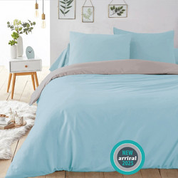Isadore Lorraine Σετ Σεντόνια Υπέρδιπλα Βαμβακερά 240x260 Love your Bed Clear Water Grey Rose