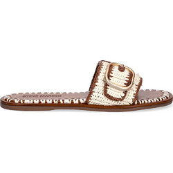 Steve Madden Δερμάτινα Γυναικεία Σανδάλια Καφέ Μπεζ 11005485-748