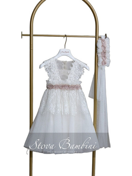 Stova Bambini Βαπτιστικό Φόρεμα 2τμχ SS26G20