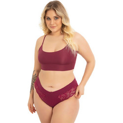 Cottonhill Γυναικείο Sexy String με Δαντέλα Μπορντό CH6159