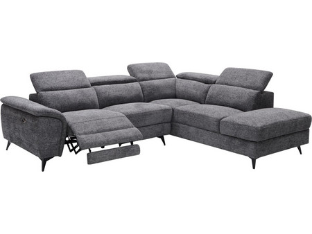 HomeMarkt Restro Γωνιακός Καναπές Δεξιά Γωνία με Αποθηκευτικό Χώρο Γκρι 284x224x76cm HM3339.01R