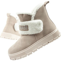 Lee Γυναικεία Μποτάκια Suede Μπεζ με Γούνα LCJ-25-01-3739L