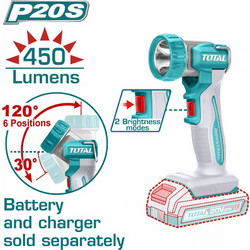 Total TWLI2058 Επαναφορτιζόμενος Φακός 450lm