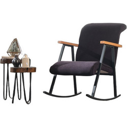 Κουνιστή Πολυθρόνα Μαύρη Rocking Chair Yoka 8681875569568